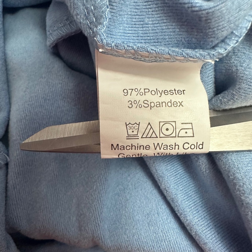 Anna-Kaci Light Blue Micro Velour Half Zip Hoodie Dress XL Drawstring Lounge - Picture 7 of 13